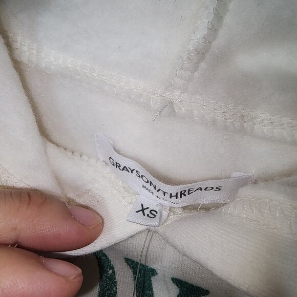 Howdy white crop top Hoodie women's XS Grayson/threads - Picture 4 of 7
